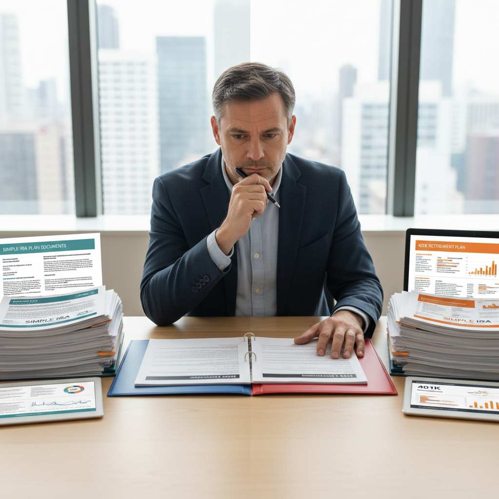 SIMPLE IRA vs 401k comparison for small business retirement mandate compliance